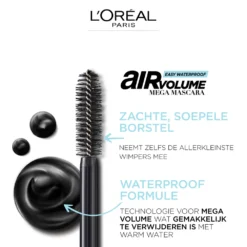 L'Oreal Lu0027Oréal Air Mega Volume Mascara 01 Black Waterproof -Vitaal Glam Verkoopwinkel 1019296 4