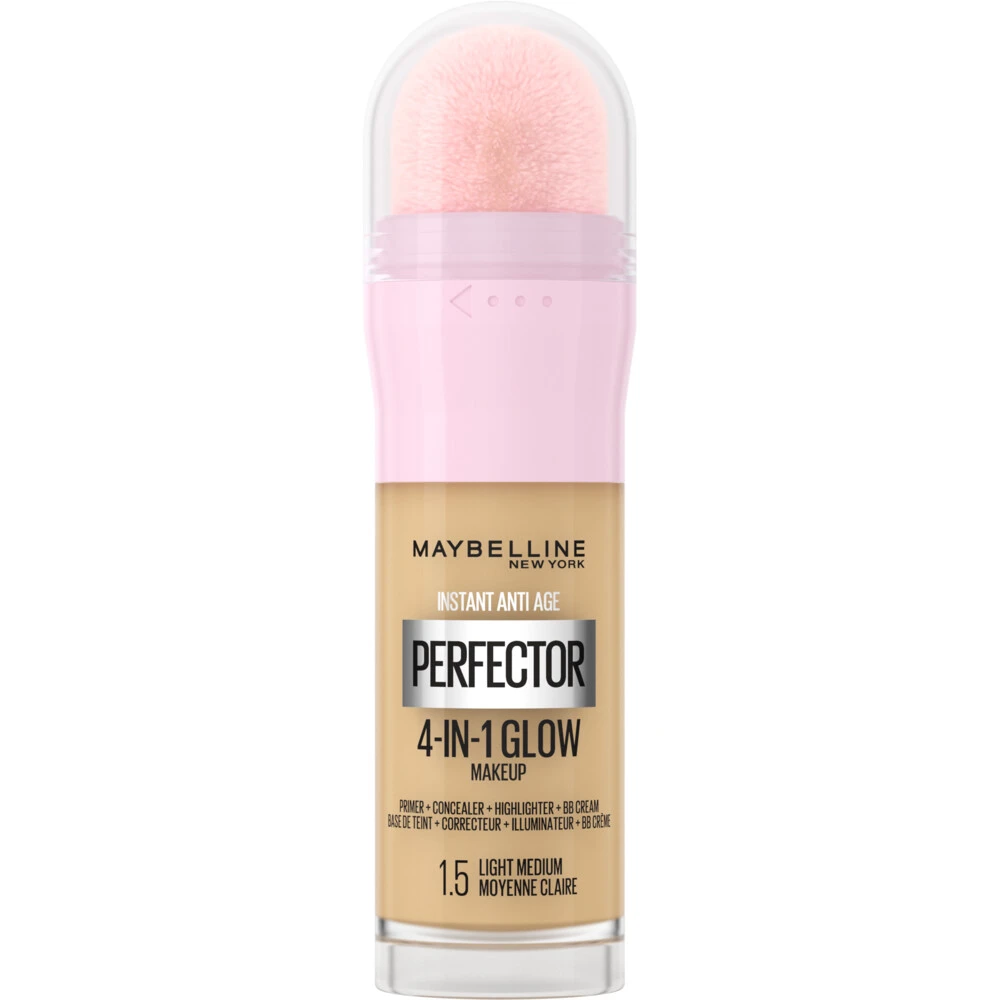 Maybelline Instant Anti-Age Perfector 4-in-1 Glow Light Medium - Primer, Concealer, Highlighter En BB-Cream In één 3 Maybelline Instant Anti-Age Perfector 4-in-1 Glow Light Medium - Primer, Concealer, Highlighter En BB-Cream In één