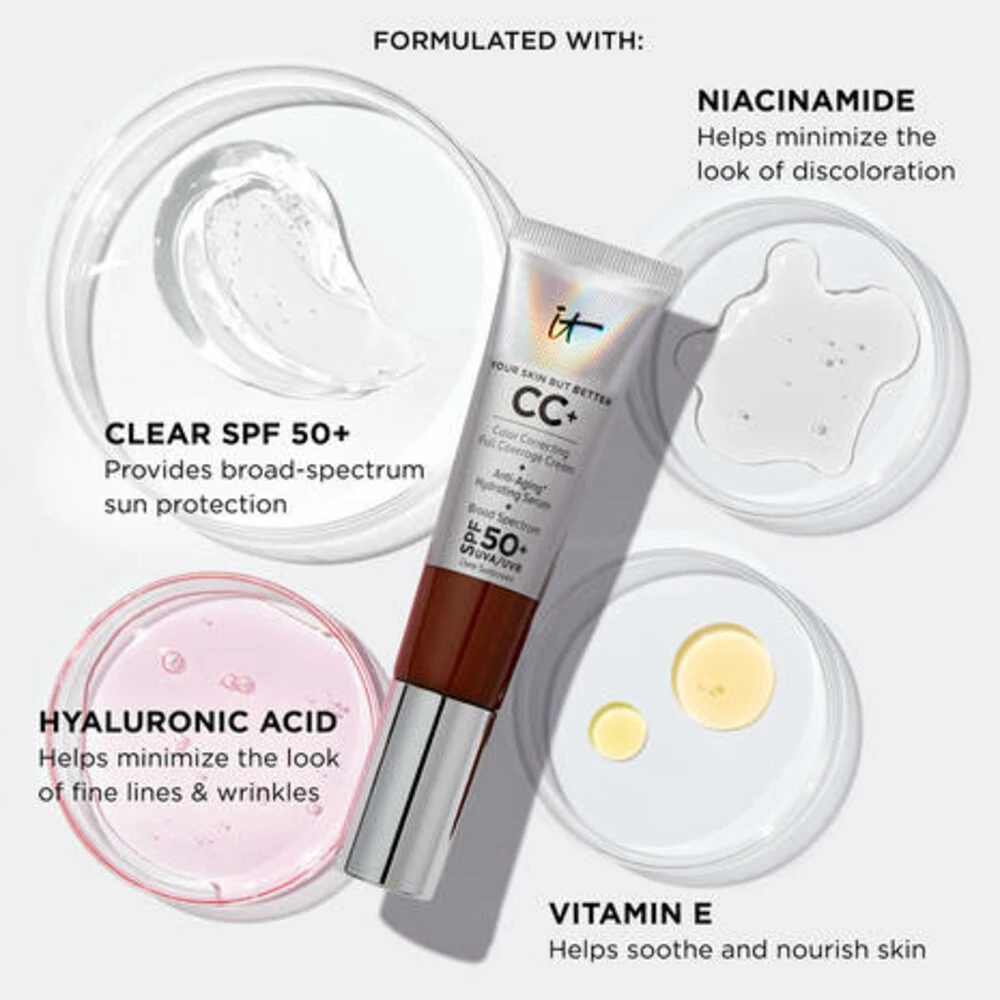 IT Cosmetics CC+ Full Coverage Foundation SPF 50+ Deep 7 IT Cosmetics CC+ Full Coverage Foundation SPF 50+ Deep - Afbeelding 5