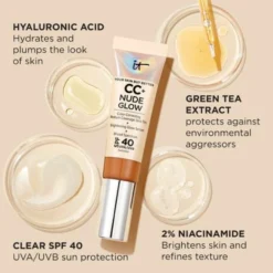 IT Cosmetics CC+ Nude Glow Lightweight Foundation + Glow Serum SPF 40 Light Medium -Vitaal Glam Verkoopwinkel 1072759 5